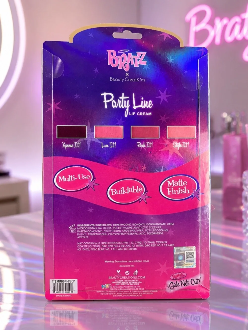 Bratz x Beauty Creations Party Line Lip Cream Phone Set New